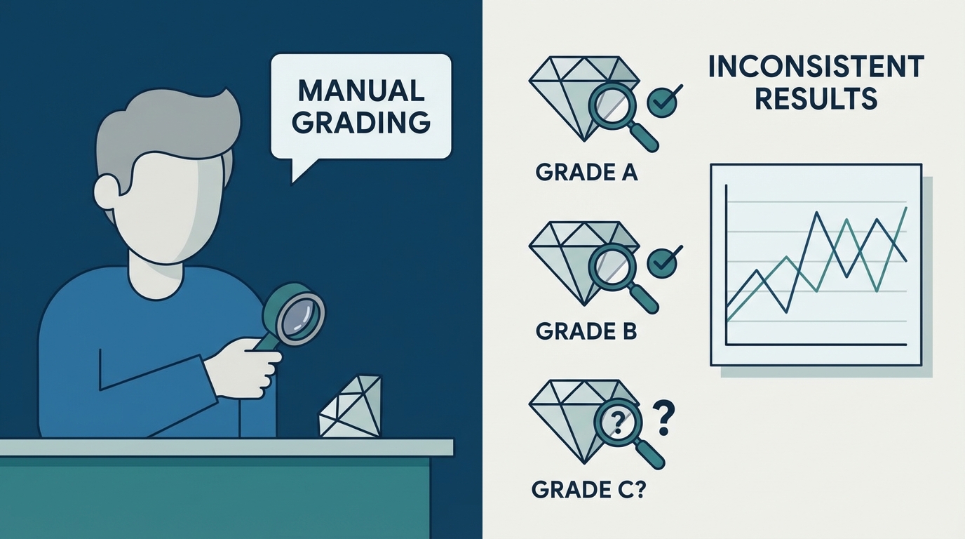 Manual diamond inspection under traditional loupe