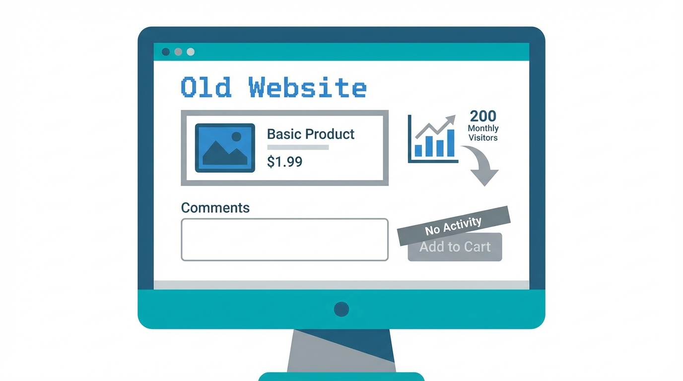 Basic product listing on old website