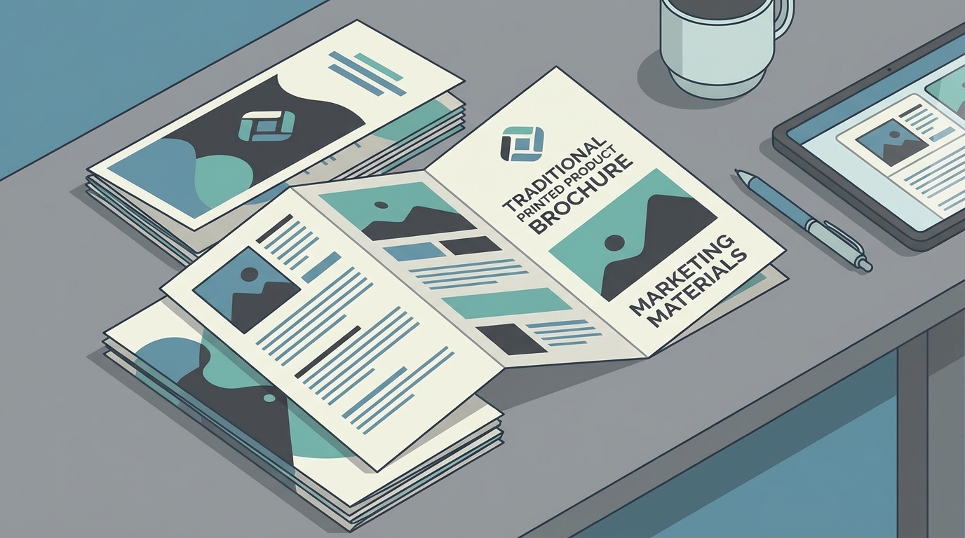 Traditional printed product brochure