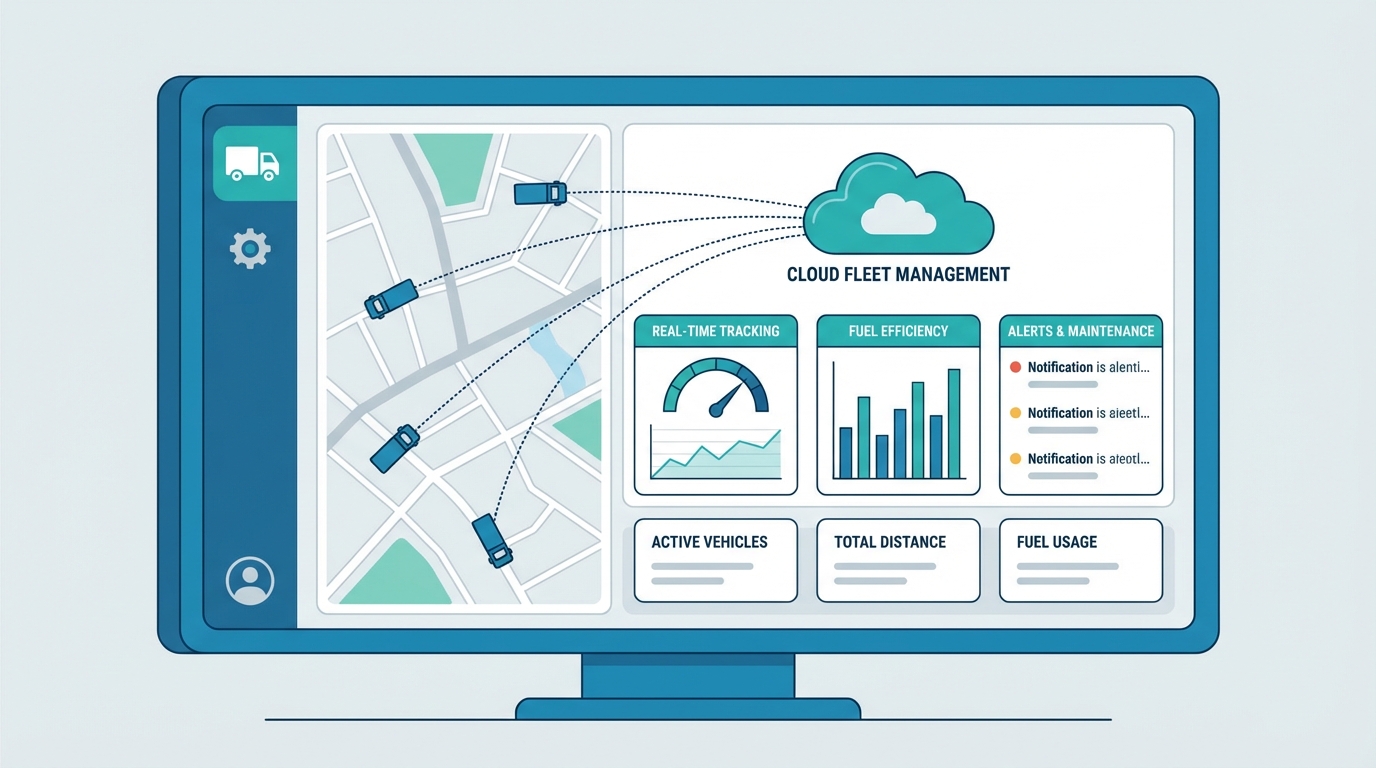 Modern cloud-based fleet management dashboard