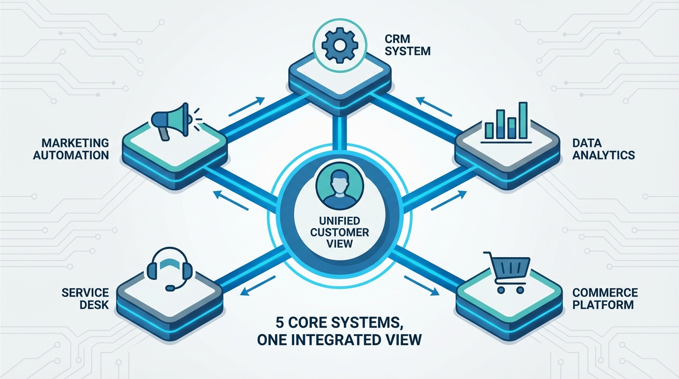 Unified platform architecture with 5 core systems