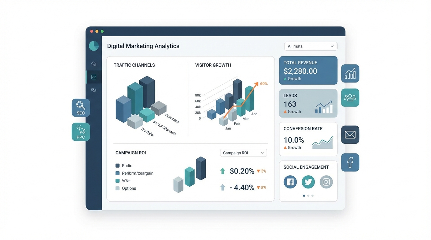 Digital marketing analytics dashboard