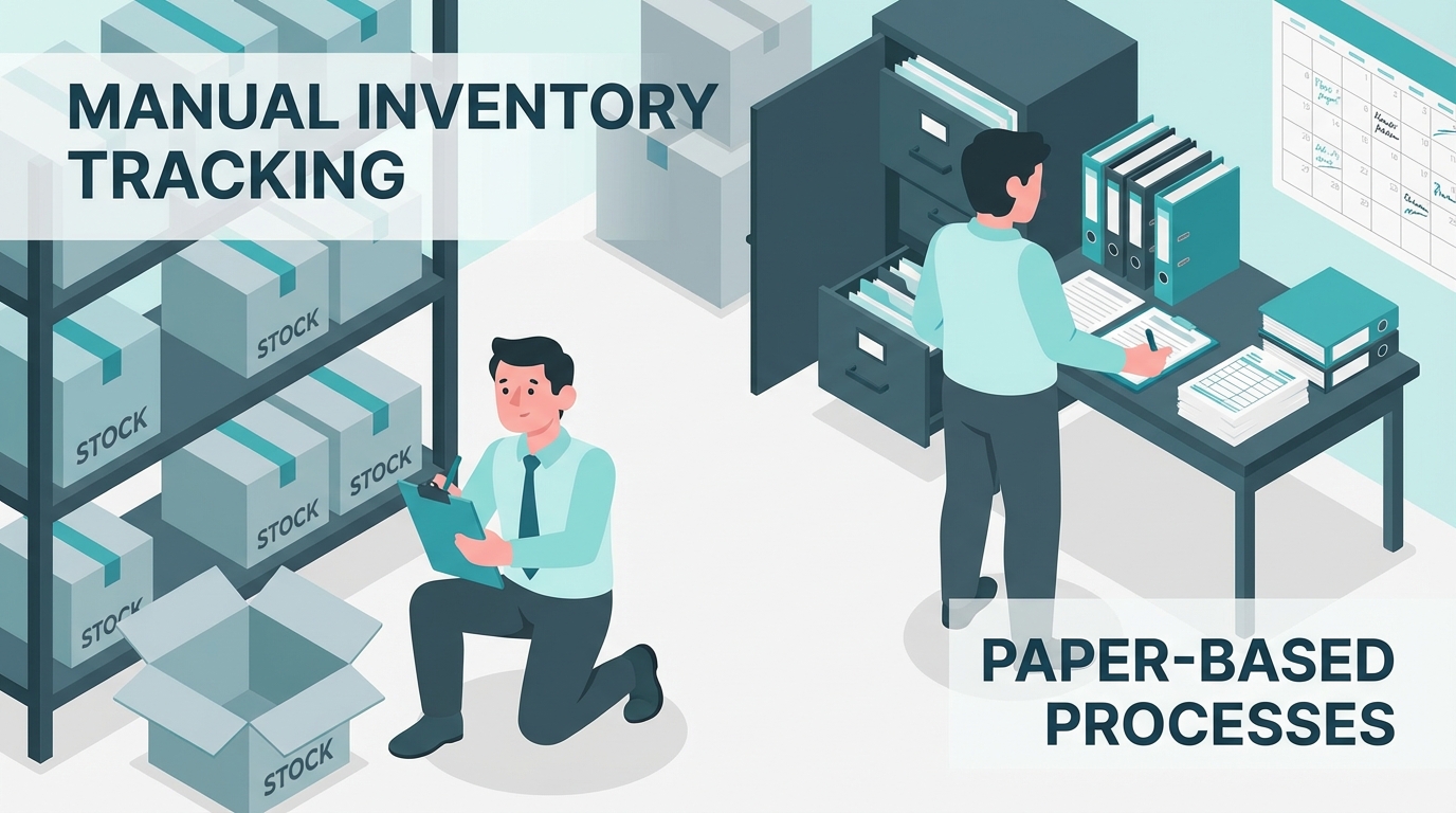 Manual inventory tracking system before automation